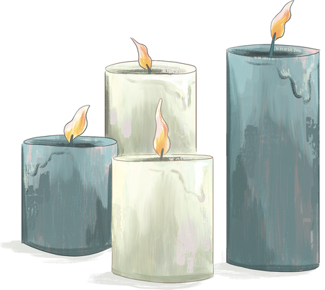 Painterly Hanukkah Candles